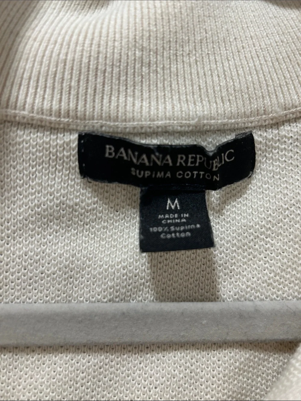 Banana Republic Ivory Quarter-Zip Pullover